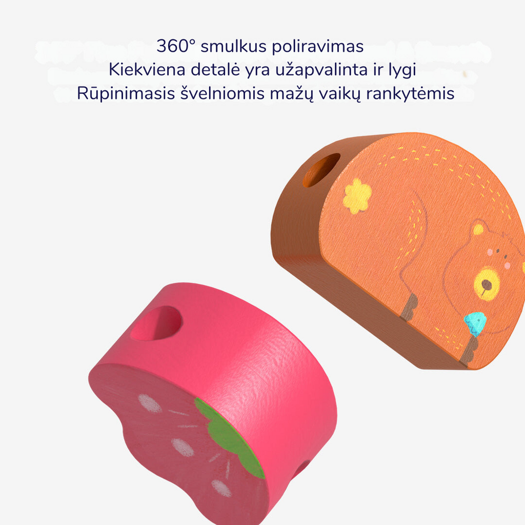 Karoliukų vėrimo žaidimas "Miško gyvūnai"