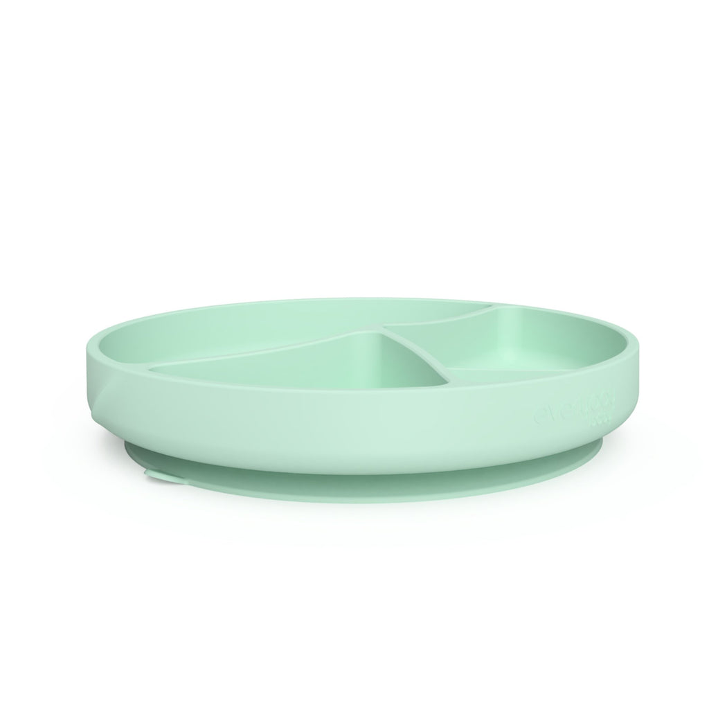 Silikoninė prilimpanti lėkštė "Mint Green"